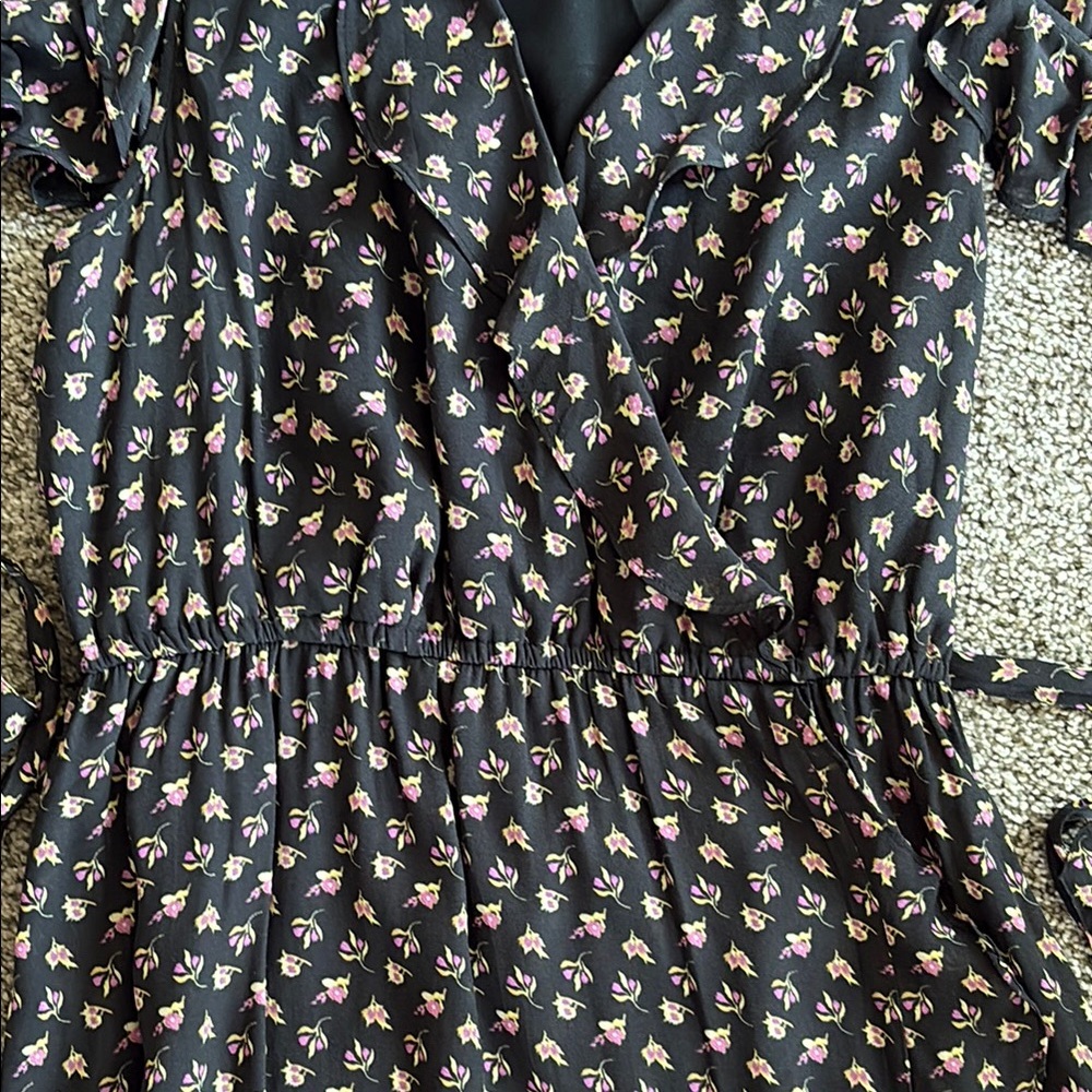 Black Floral Women's Dress - Picture 4 of 5